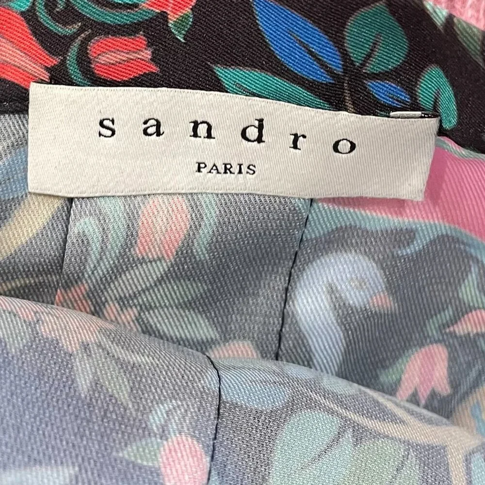 EUC Sandro Ivane Enchanted Forest Midi Skirt 0, XS $295 - Picture 9 of 12